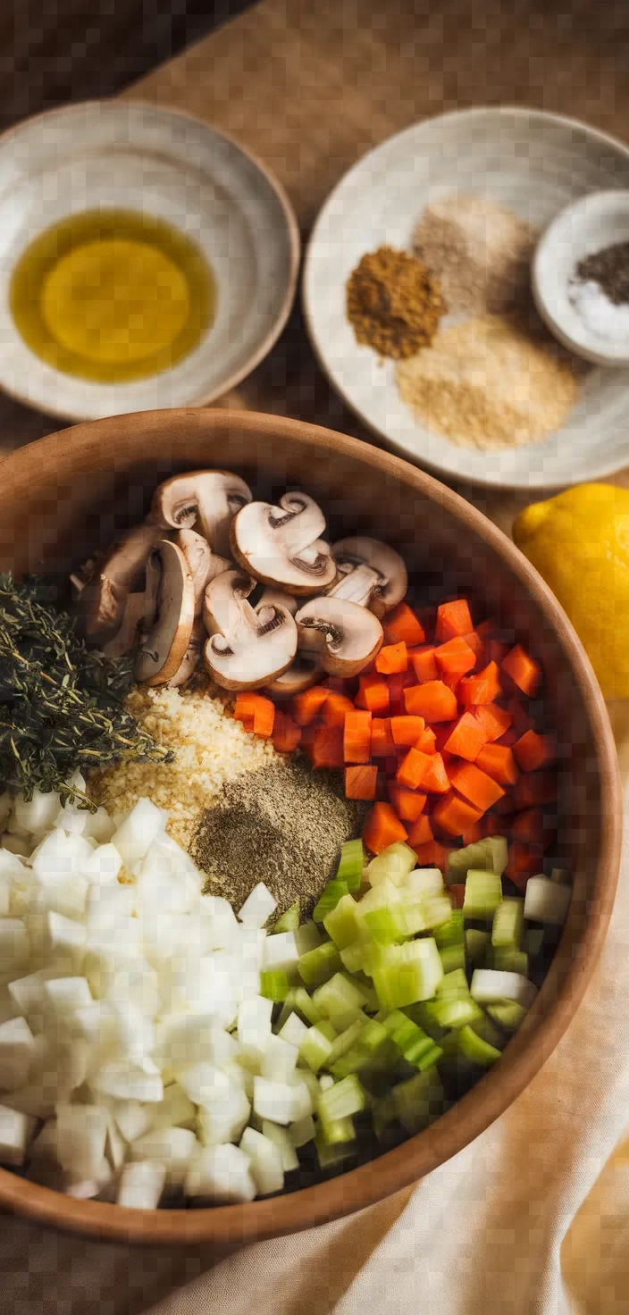 Ingredients photo for Mushroom Couscous Soup Recipe