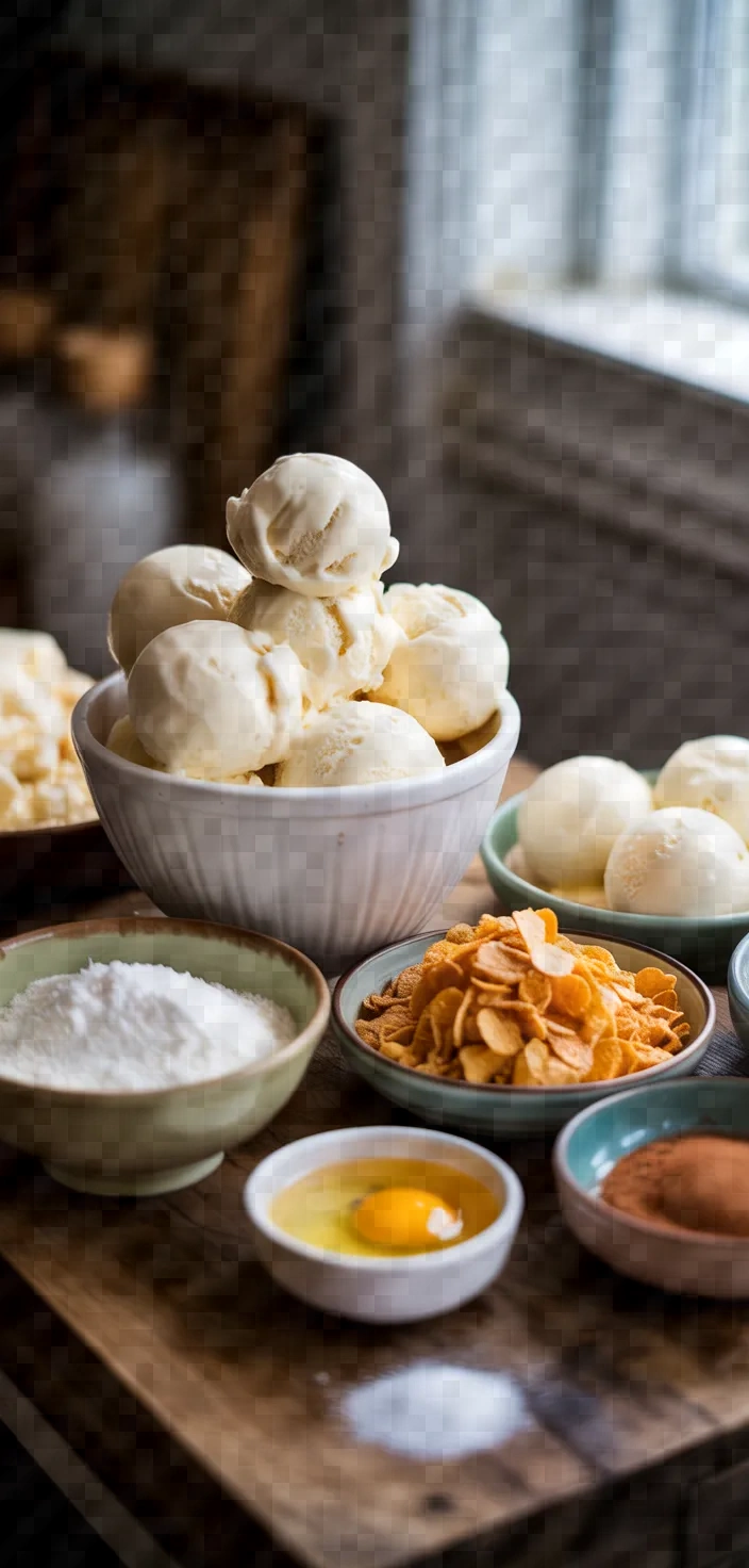 Ingredients photo for Fried Ice Cream Recipe