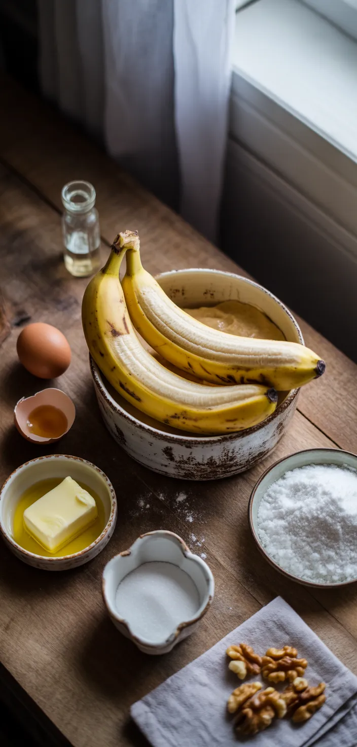 Ingredients photo for Banana Bread (One Bowl) Recipe
