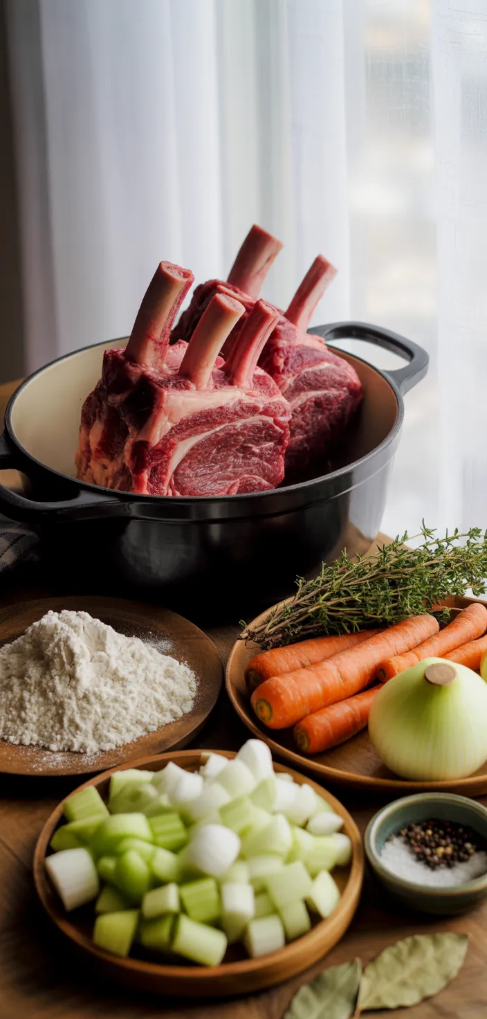 Ingredients photo for Red Wine Braised Short Ribs In Dutch Oven Recipe
