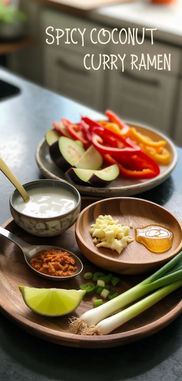 Ingredients photo for Spicy Coconut Curry Ramen Recipe