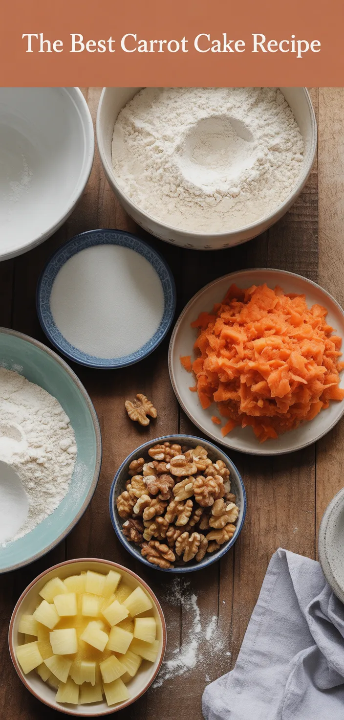 Ingredients photo for The BEST Carrot Cake Recipe