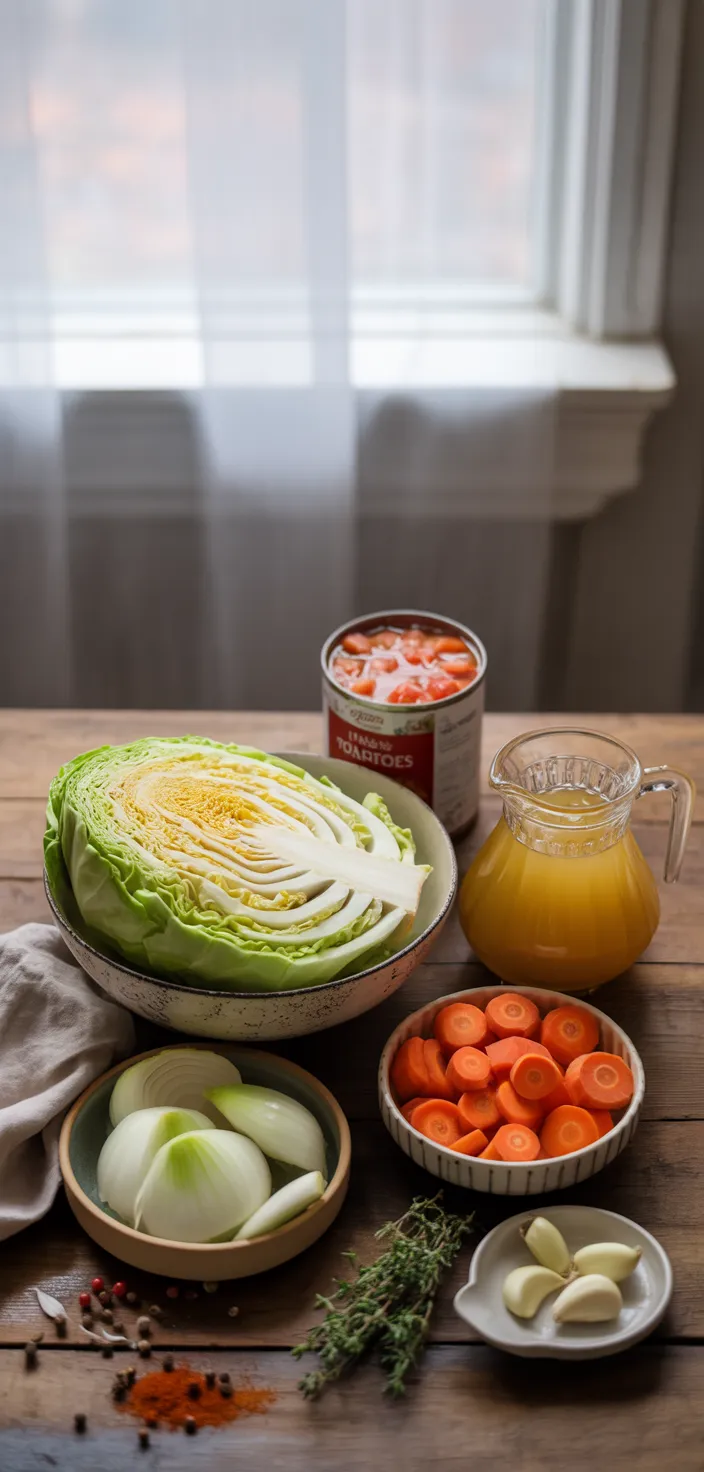 Ingredients photo for Best Cabbage Soup (Easy & Healthy!) Recipe