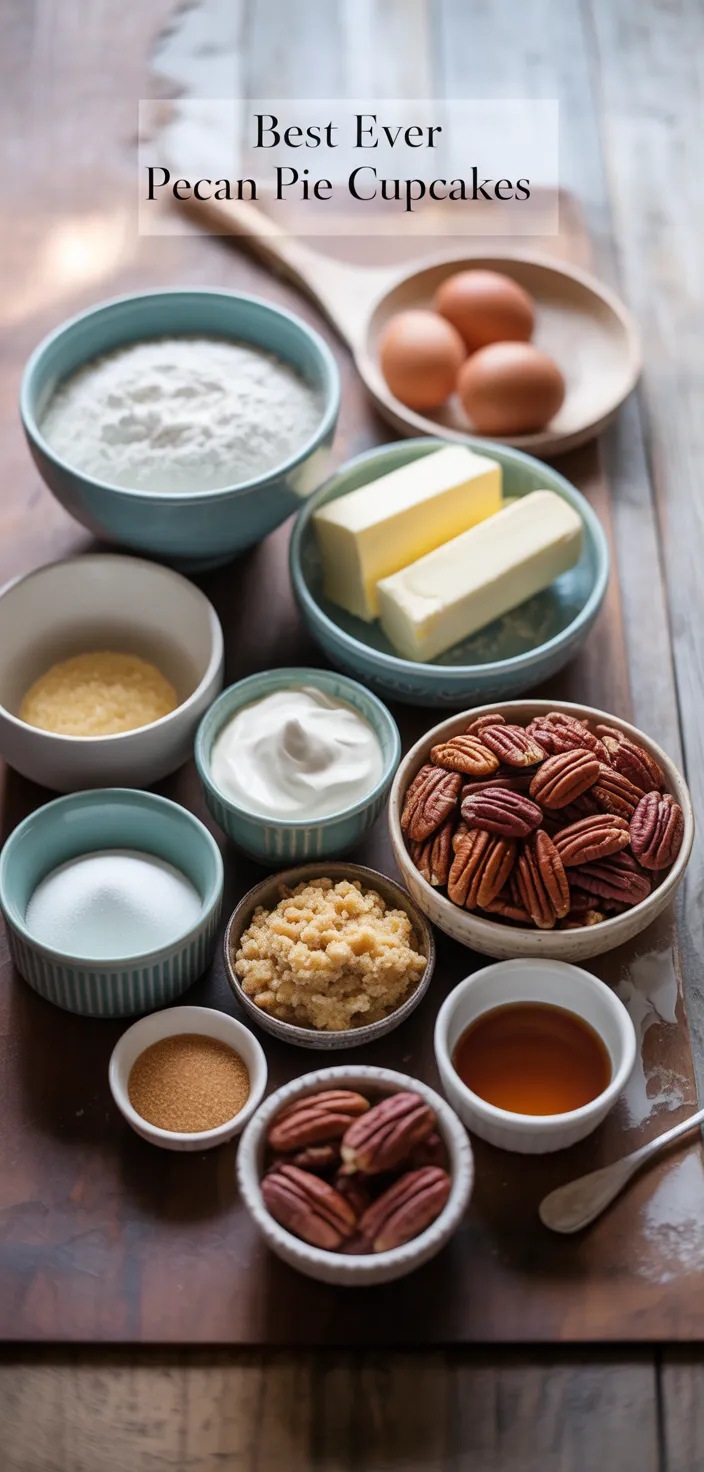 Ingredients photo for Best Ever Pecan Pie Cupcakes  Recipe