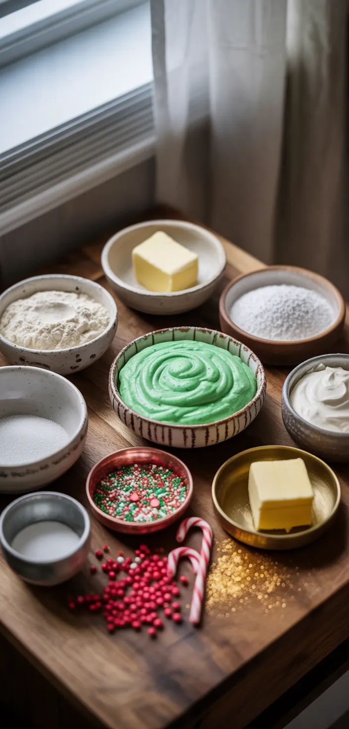 Ingredients photo for Christmas Tree Cupcake Recipe