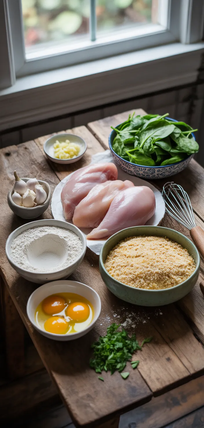 Ingredients photo for Creamy Spinach Garlic Chicken Recipe