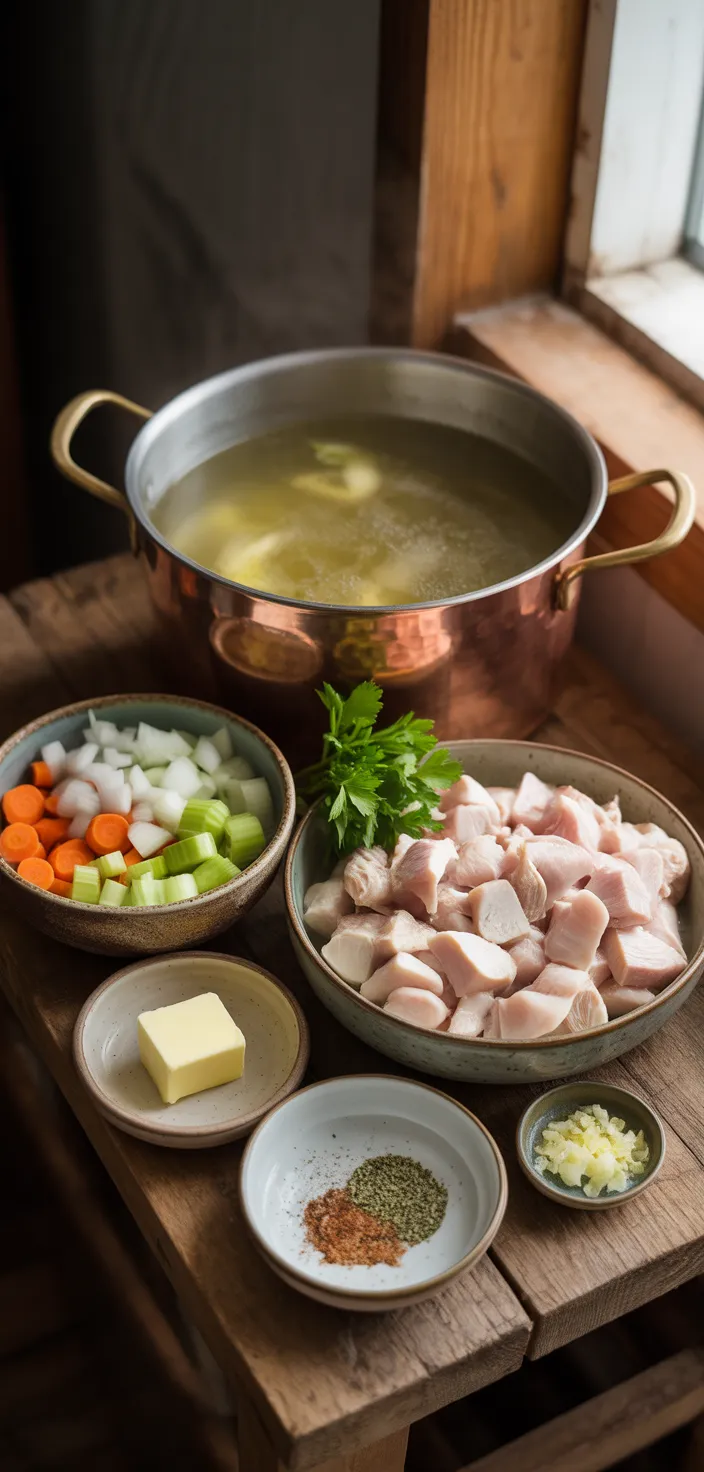 Ingredients photo for Easy Creamy Chicken Noodle Soup Recipe