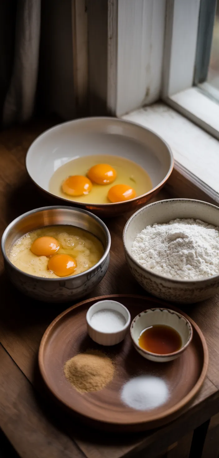 Ingredients photo for Fluffy Japanese Soufflé Pancakes Recipe