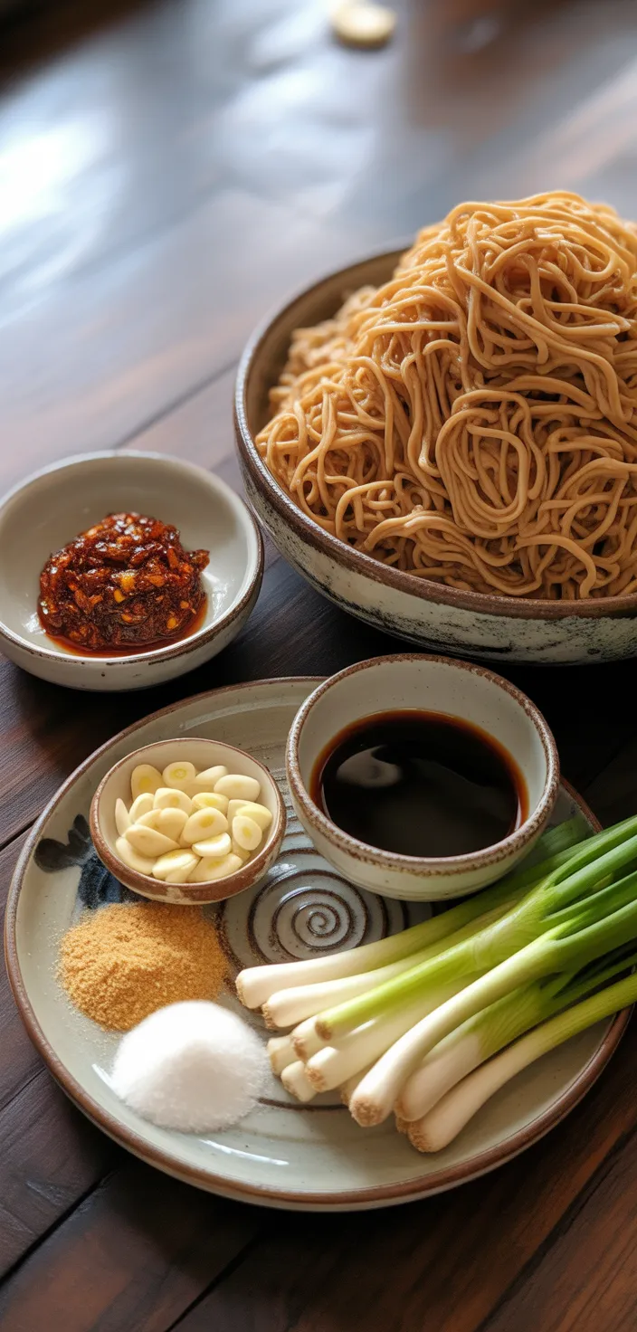 Ingredients photo for Garlic Chili Oil Noodles Recipe
