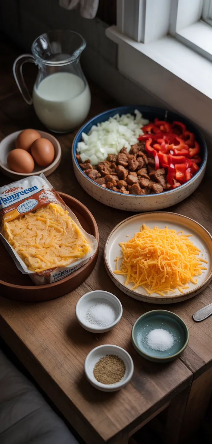 Ingredients photo for Hashbrown Breakfast Casserole Recipe