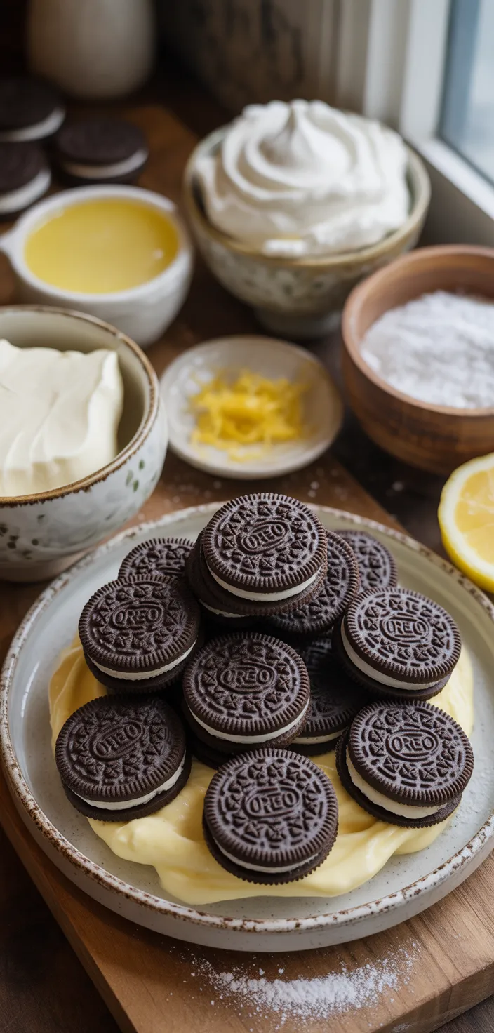 Ingredients photo for Heavenly Lemon Oreo Dessert Recipe