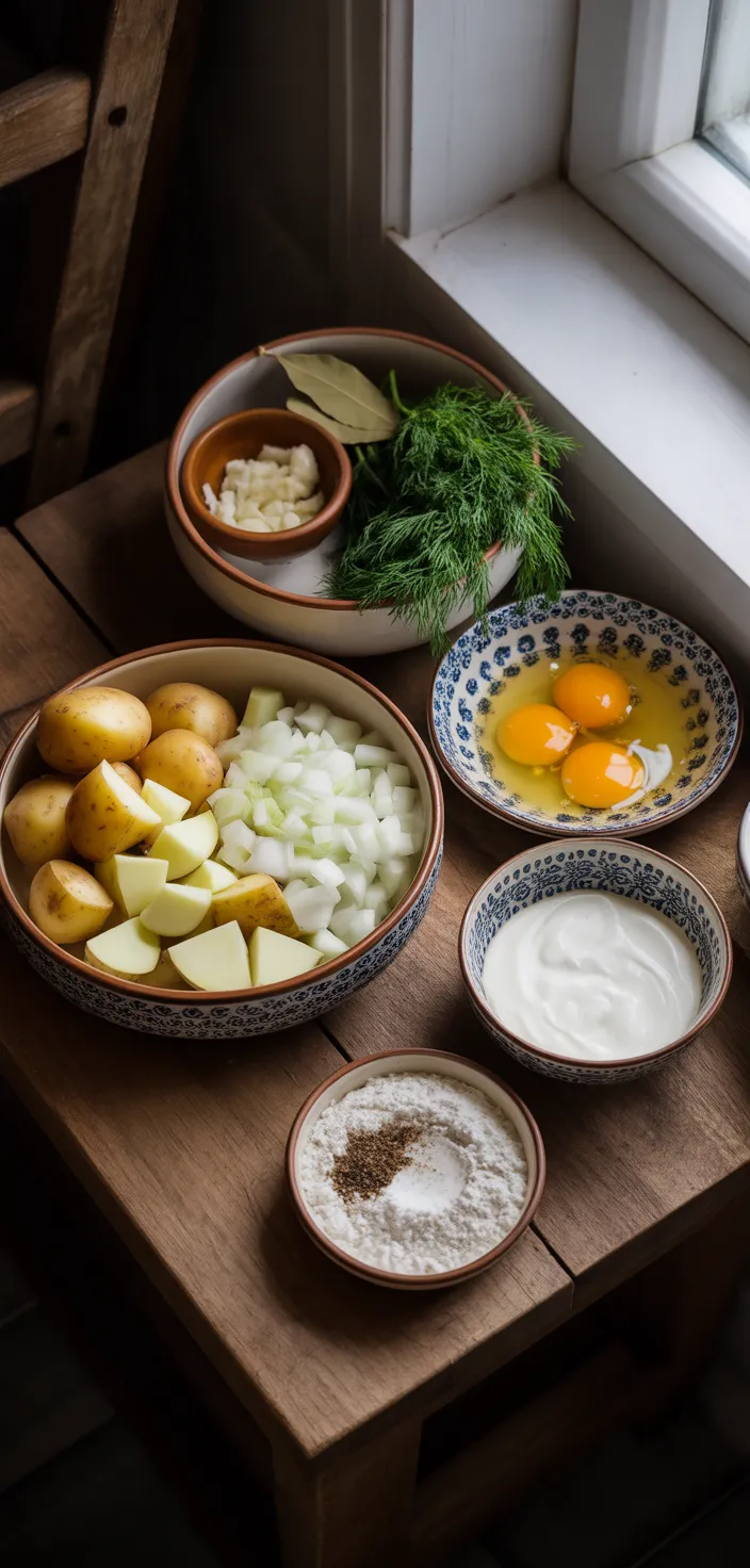 Ingredients photo for Make This Polish Dill Soup With Potatoes In Next To No Time Recipe