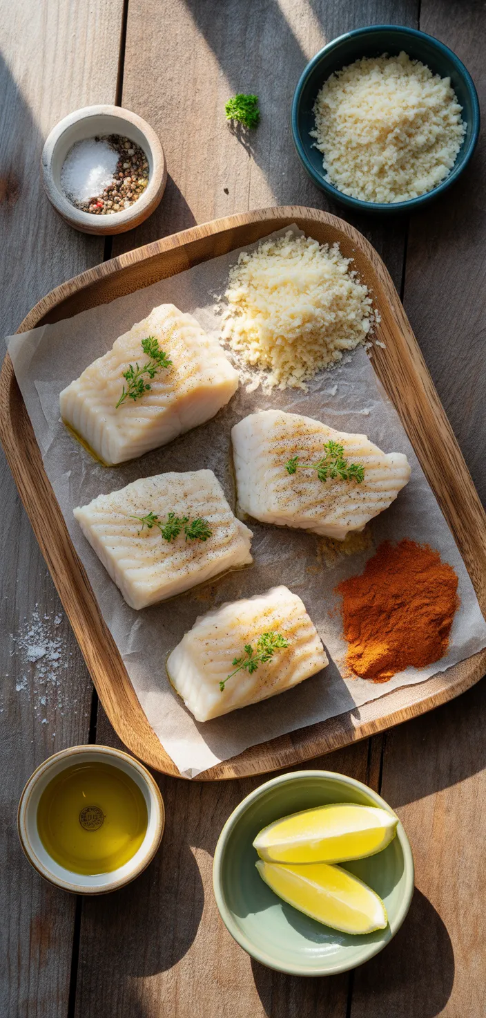 Ingredients photo for Parmesan Crusted Baked Cod Recipe