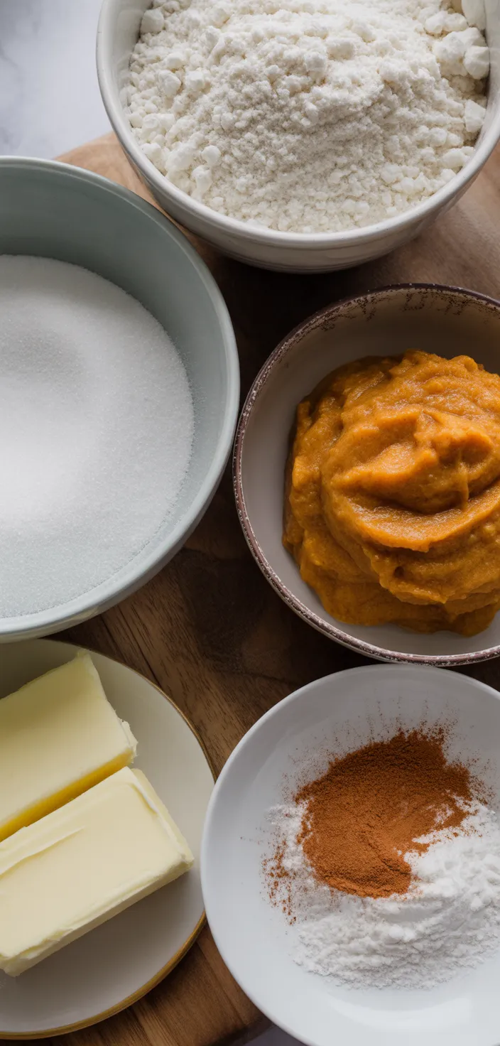 Ingredients photo for Pumpkin Cupcakes With Cinnamon Cream Cheese Frosting Recipe