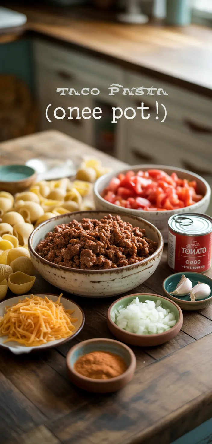 Ingredients photo for Taco Pasta (One Pot!) Recipe