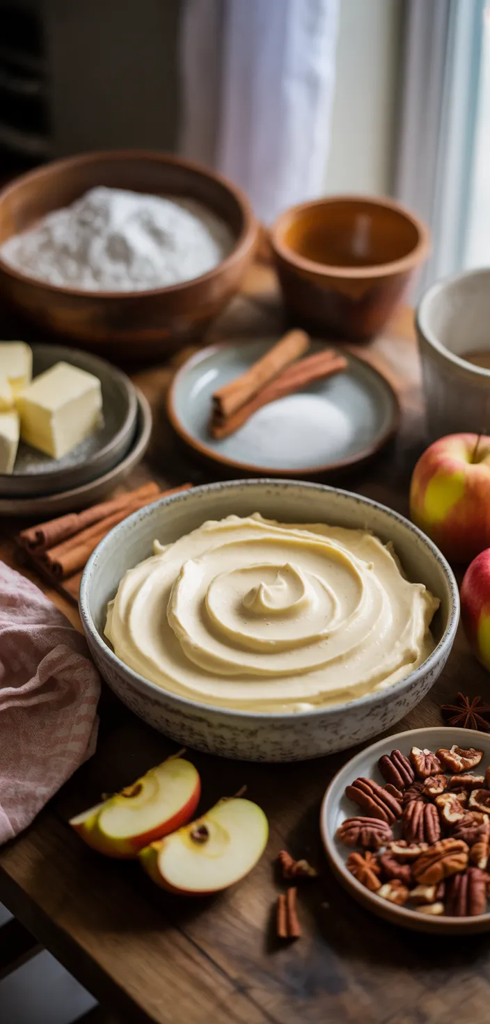Ingredients photo for Bourbon Apple Cider Cake With Bourbon Cream Cheese Frosting Recipe