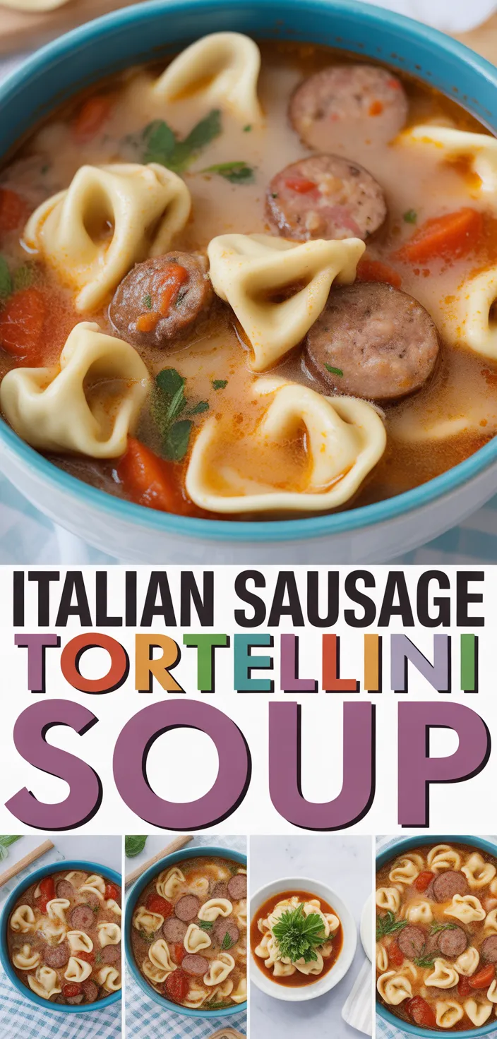 A photo of Italian Sausage Tortellini Soup Recipe