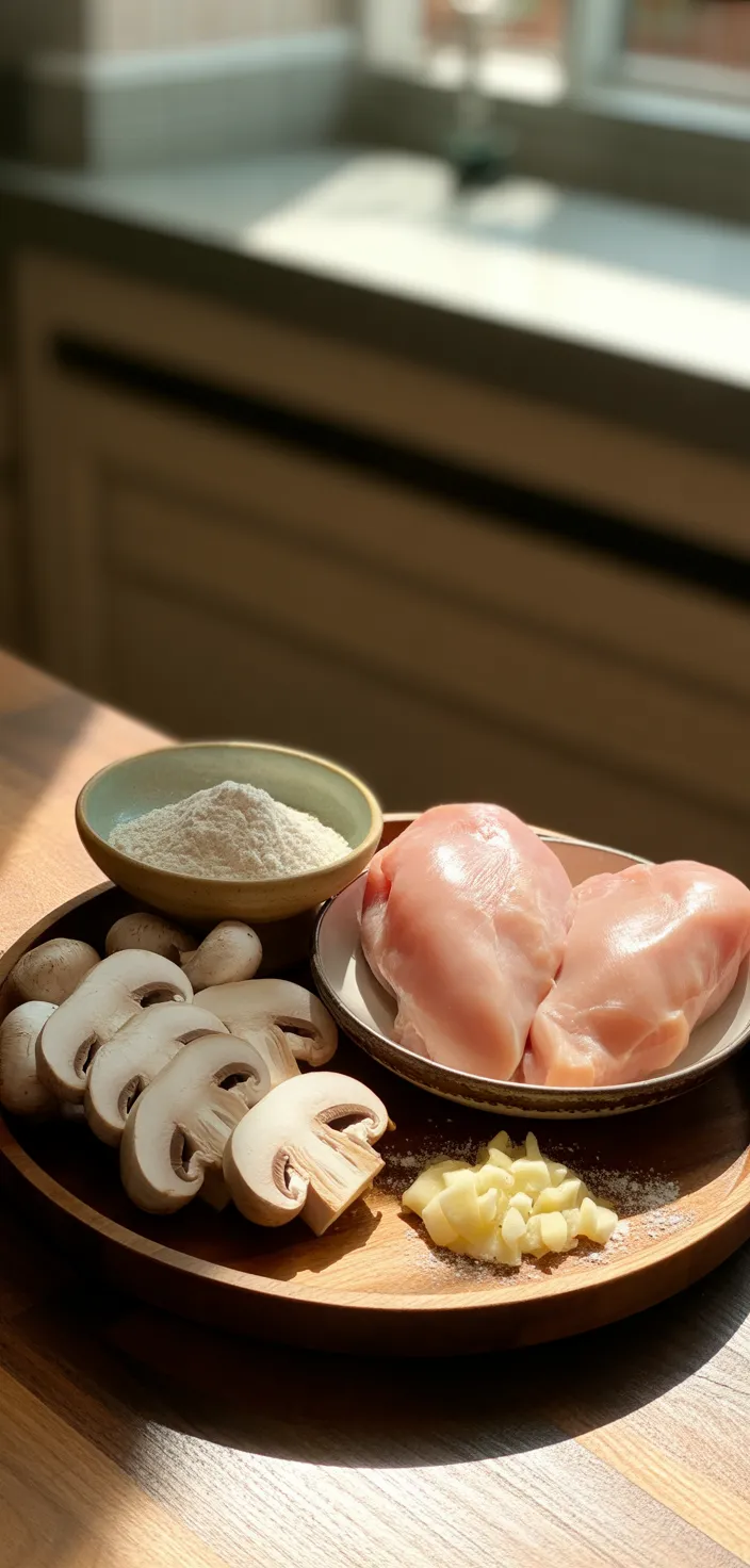 Ingredients photo for Creamy Parmesan Garlic Mushroom Chicken Recipe