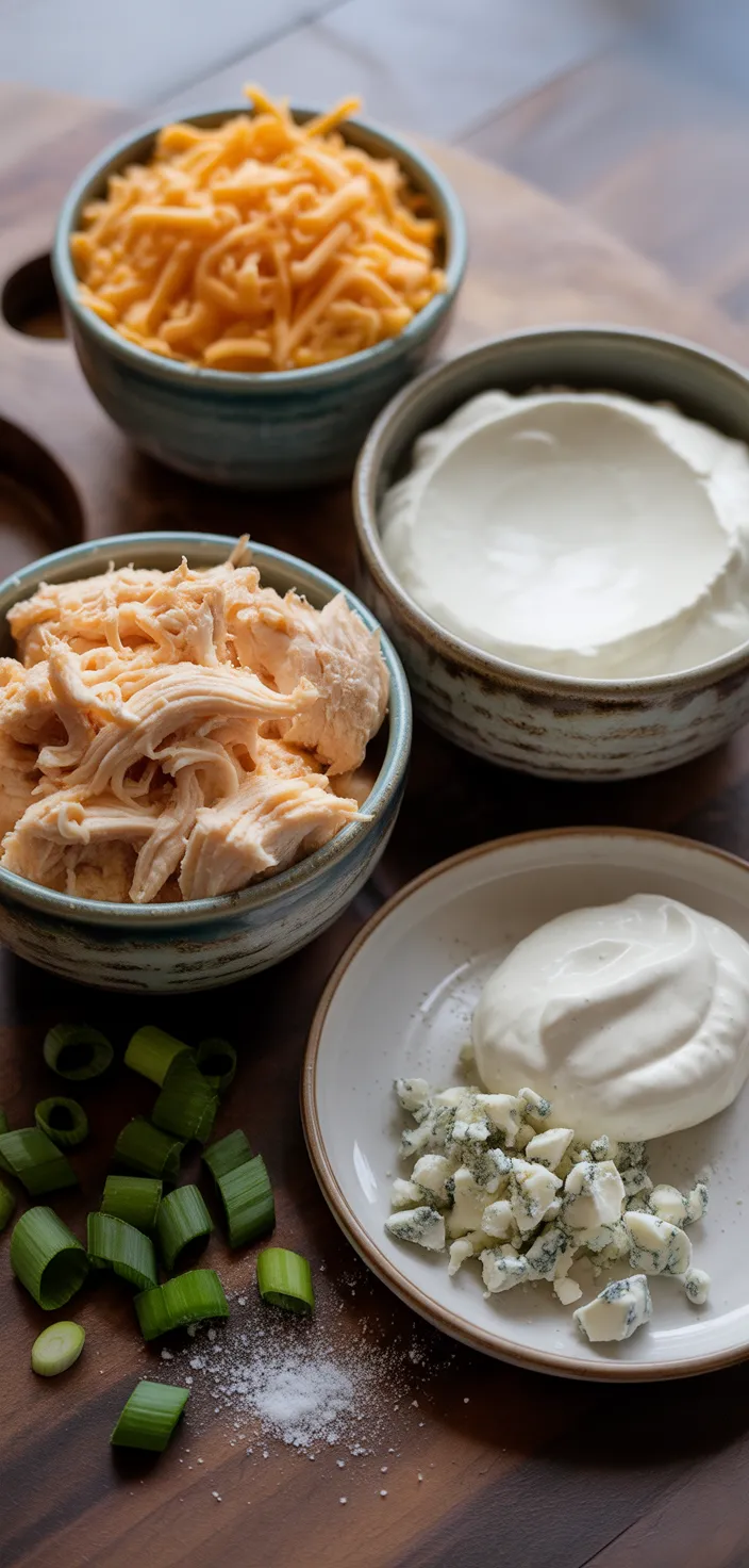 Ingredients photo for Crockpot Buffalo Chicken Dip Recipe