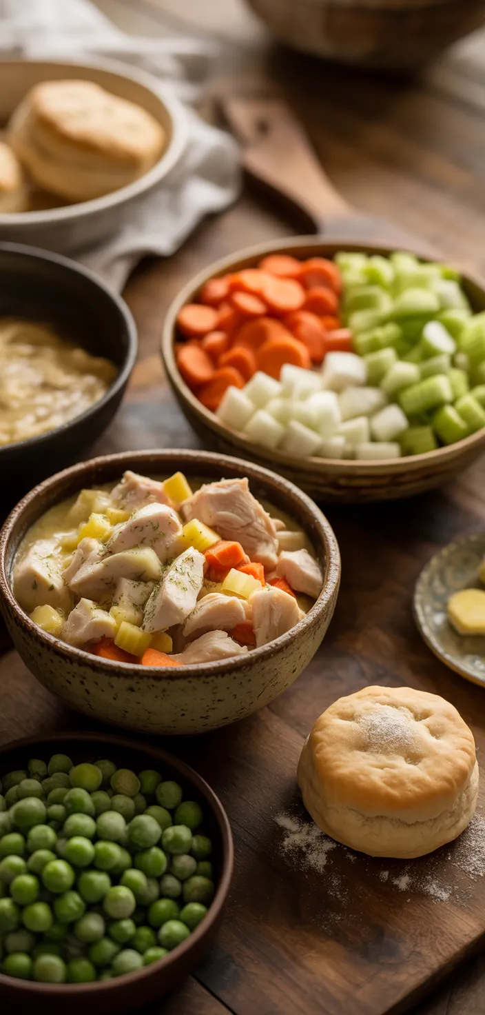 Ingredients photo for Easy Chicken Pot Pie With Biscuits Recipe