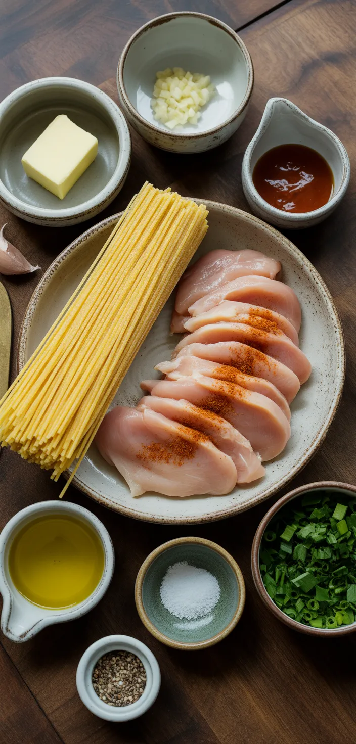 Ingredients photo for Easy Cowboy Butter Chicken Linguine Recipe