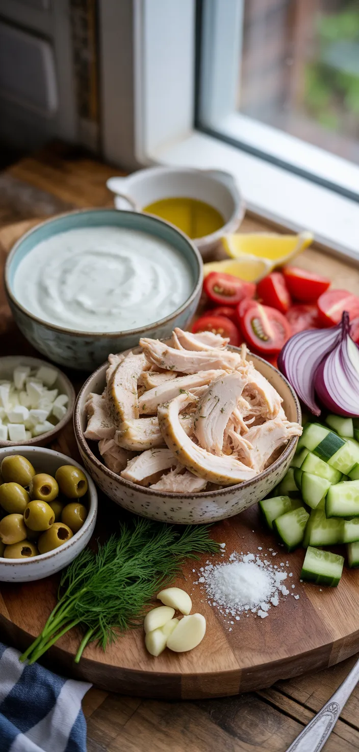 Ingredients photo for Easy Greek Tzatziki Chicken Salad Recipe