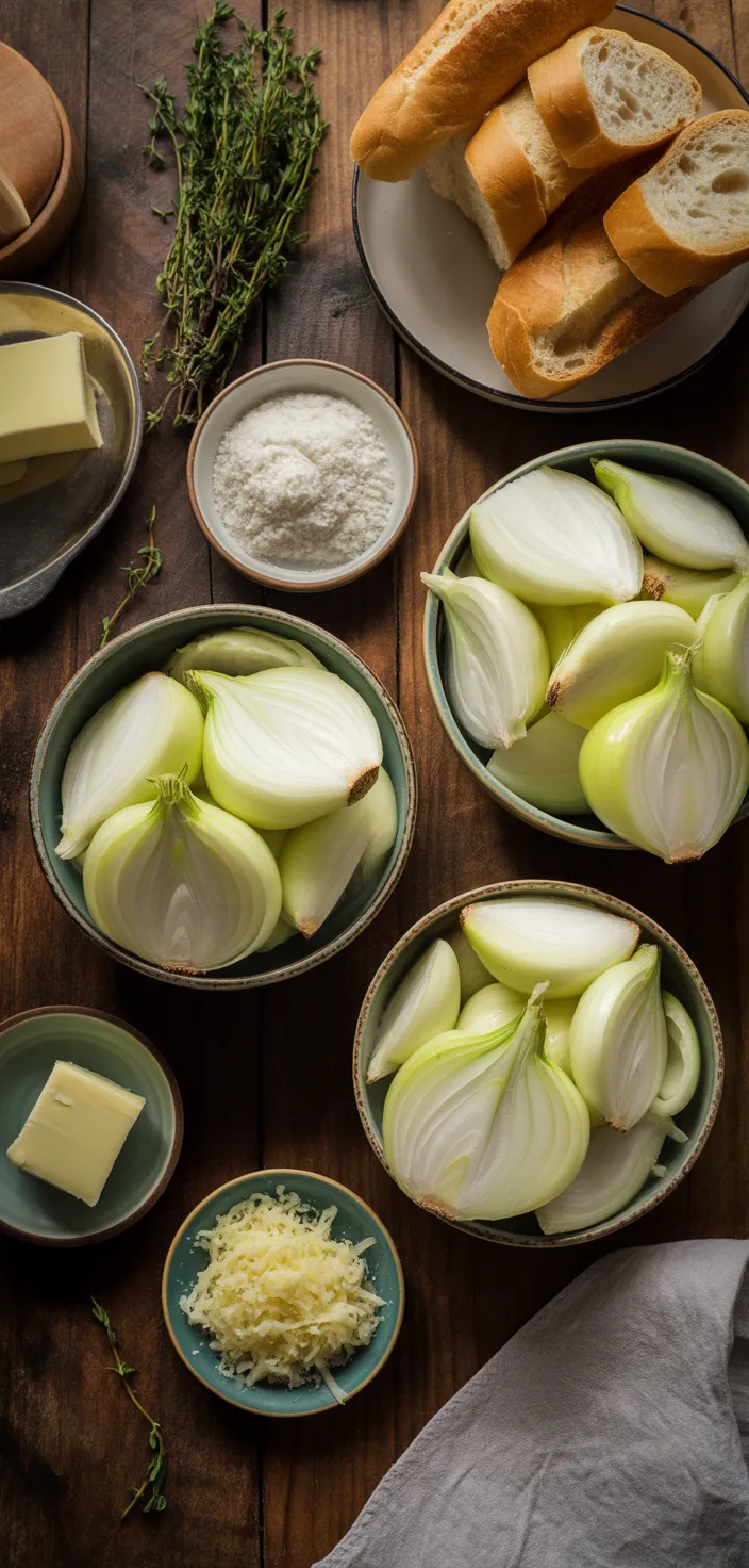 Ingredients photo for Easy Homemade French Onion Soup Recipe