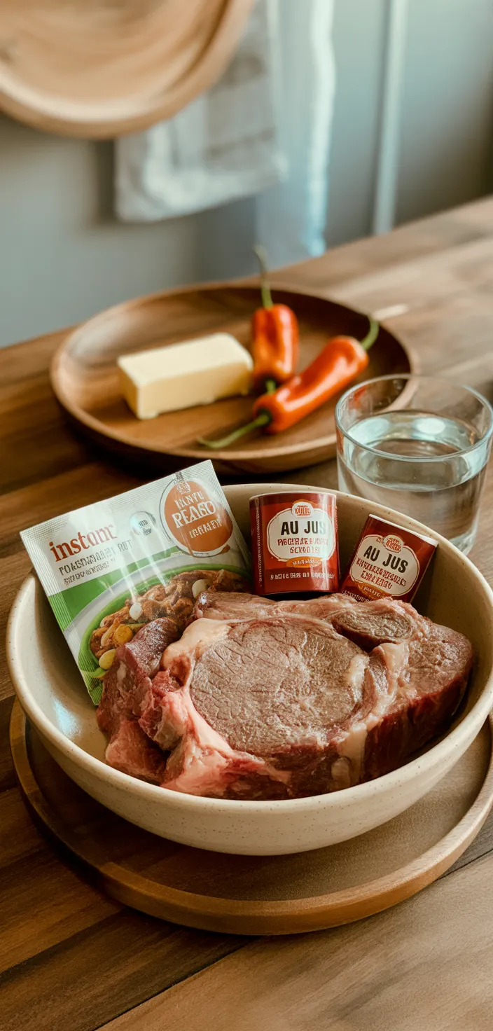 Ingredients photo for Instant Pot Mississippi Pot Roast Recipe