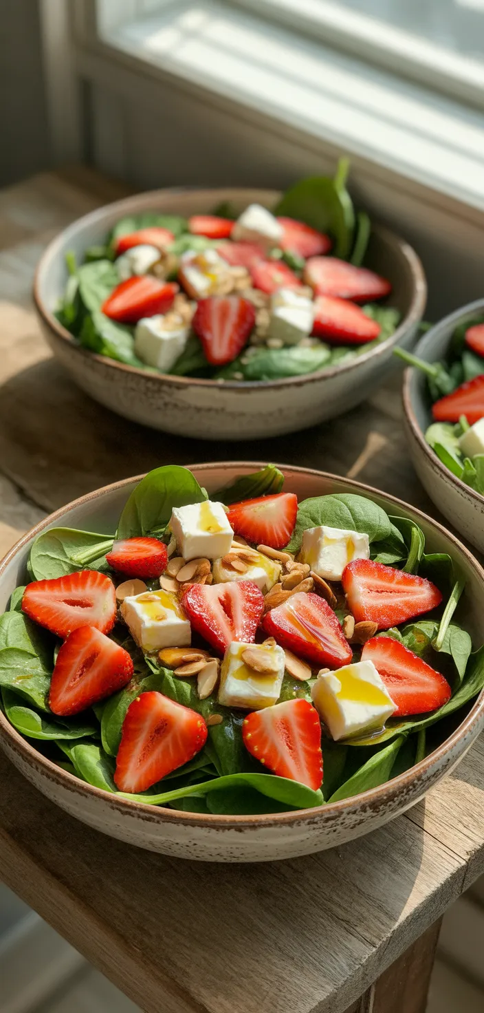 Ingredients photo for Strawberry Feta Spinach Salad Recipe