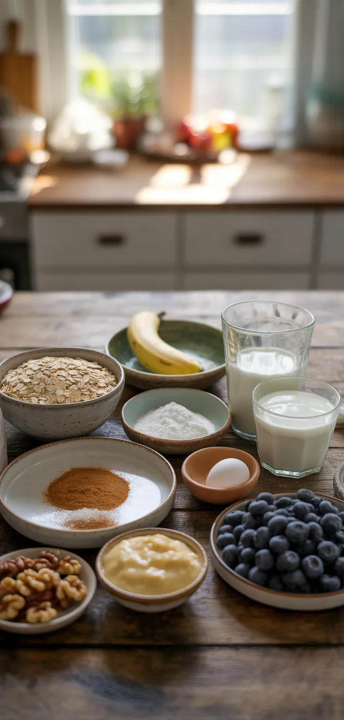 Ingredients photo for Blueberry Baked Oatmeal Recipe
