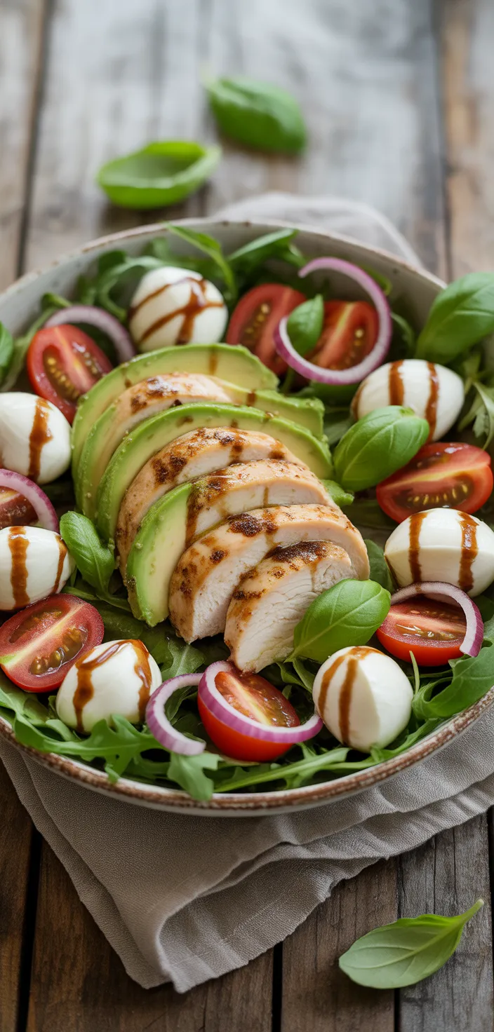 Ingredients photo for Chicken Avocado Caprese Salad Recipe