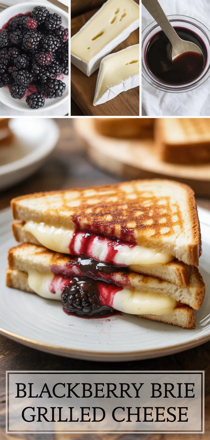 A photo of Blackberry Balsamic And Brie Grilled Cheese Recipe