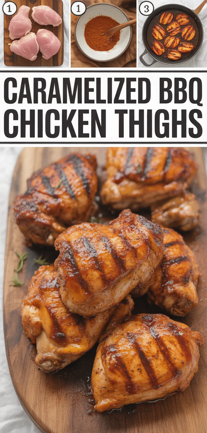 A photo of Caramelized BBQ Chicken Thighs In The Oven Recipe