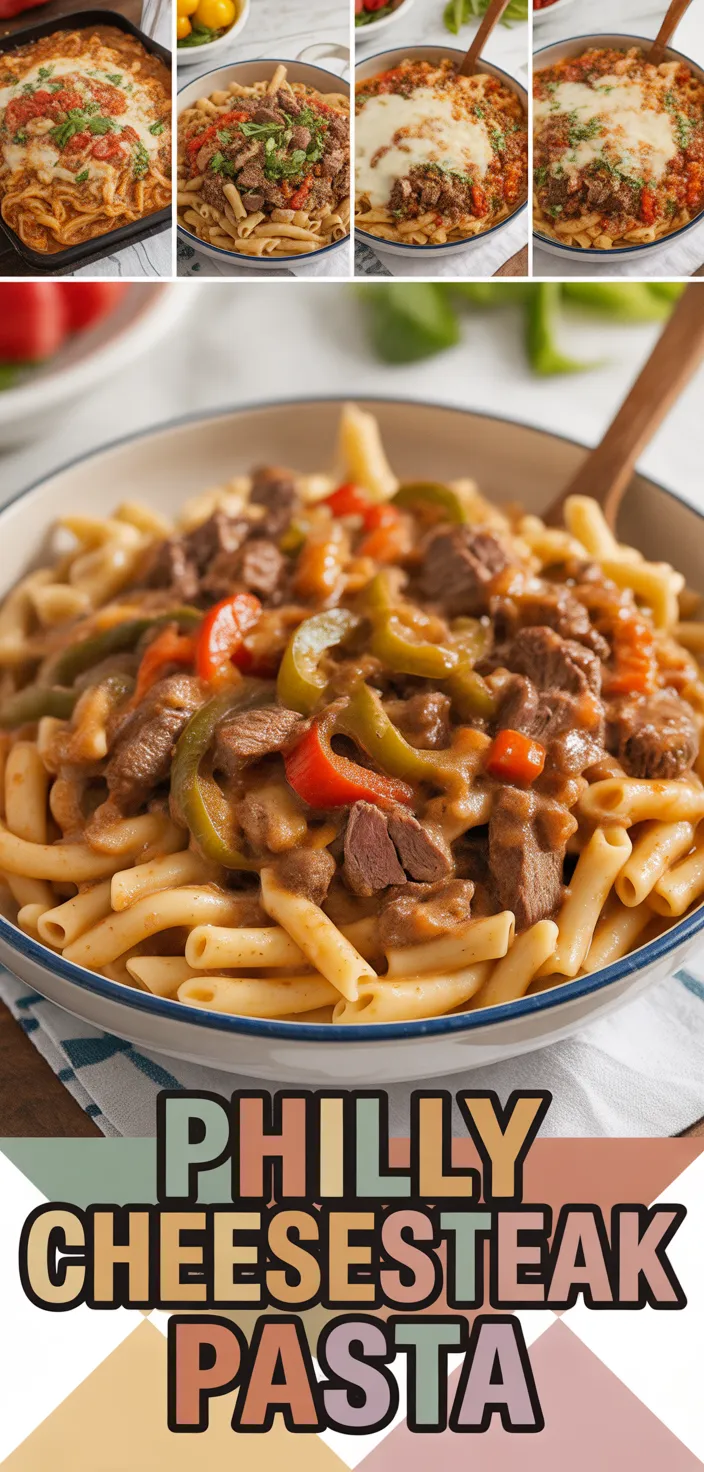 A photo of Delicious Philly Cheese Steak Pasta Recipe For Family Dinners
