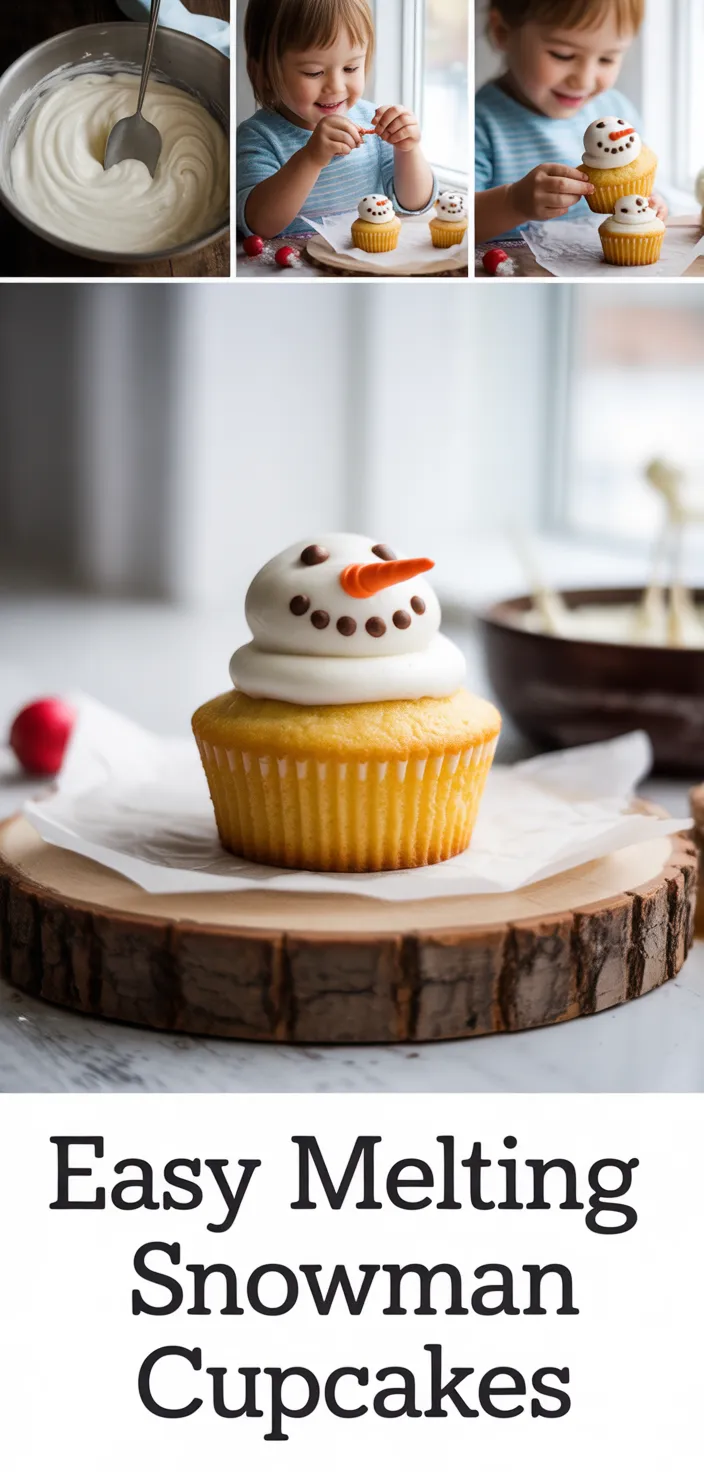 A photo of Easy Melting Snowman Cupcakes Recipe
