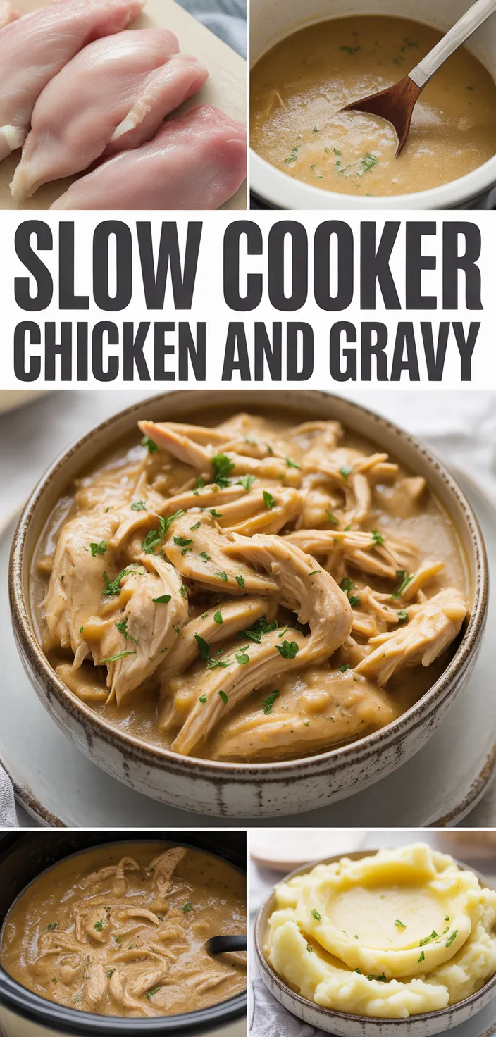 A photo of Slow Cooker Chicken And Gravy Recipe