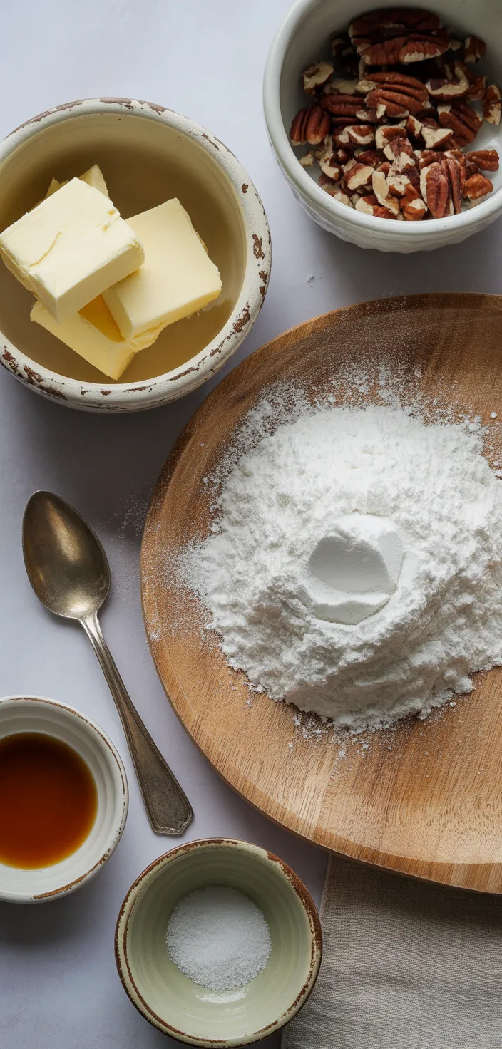 Ingredients photo for Copycat Snowball Cookies Recipe