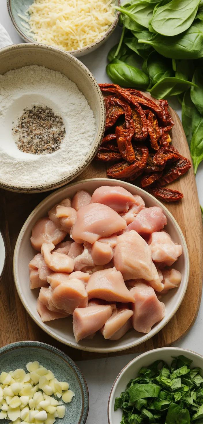 Ingredients photo for Creamy Tuscan Garlic Chicken Recipe