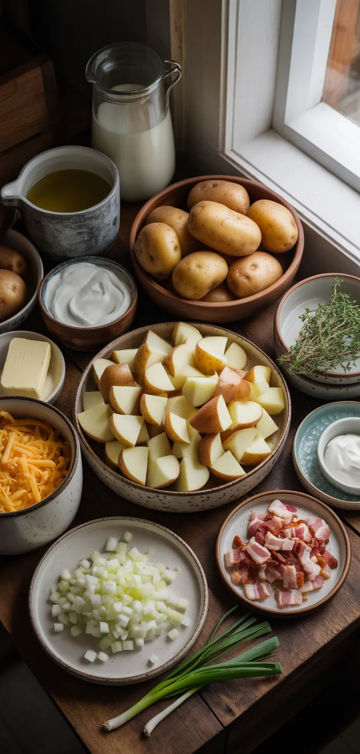 Ingredients photo for Easy Crockpot Potato Soup Recipe