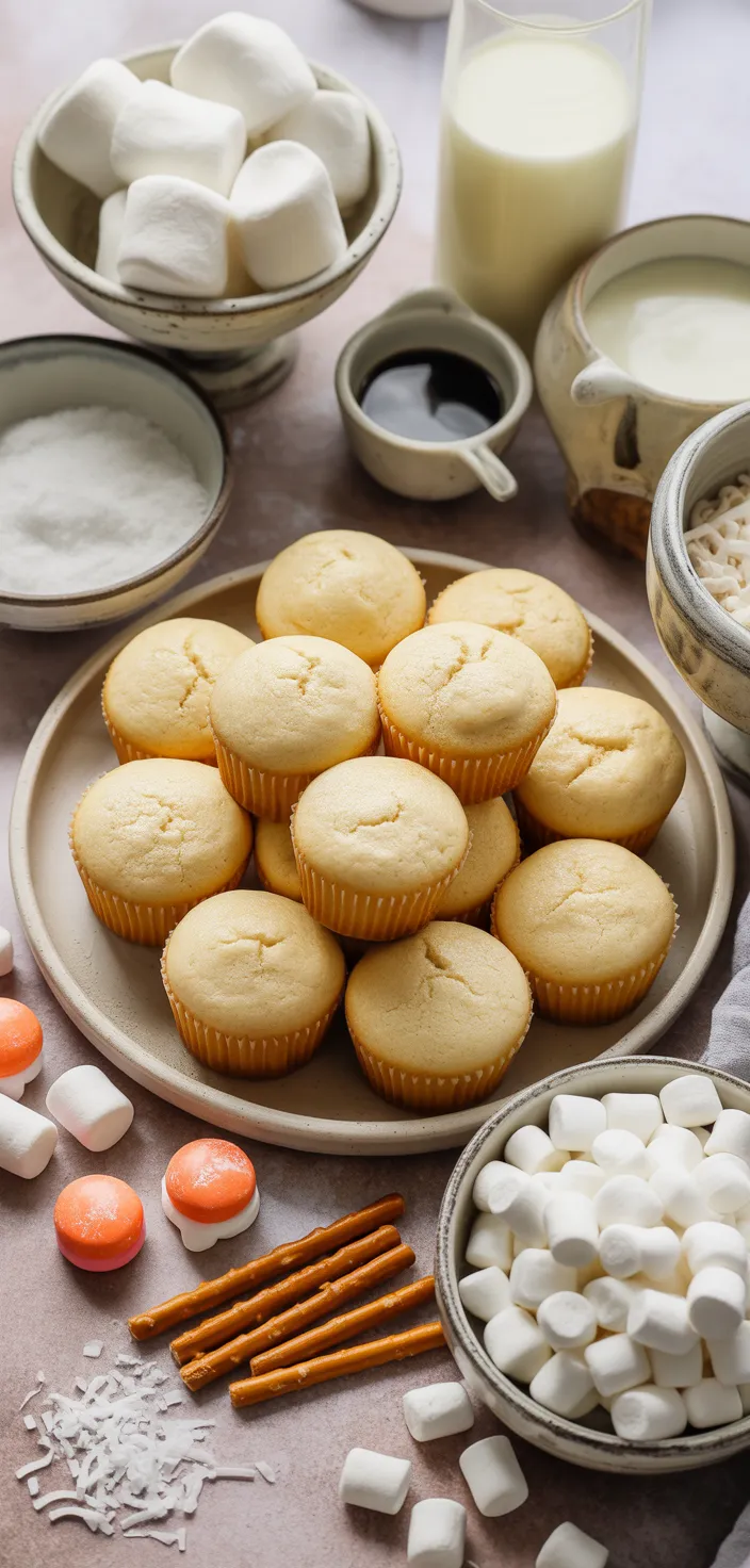 Ingredients photo for Easy Melting Snowman Cupcakes Recipe
