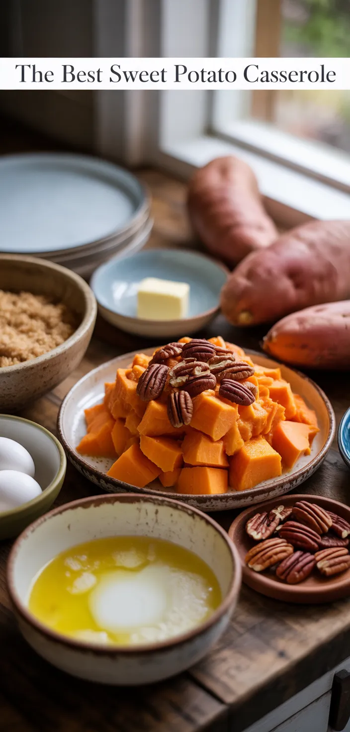 Ingredients photo for The BEST Sweet Potato Casserole Recipe