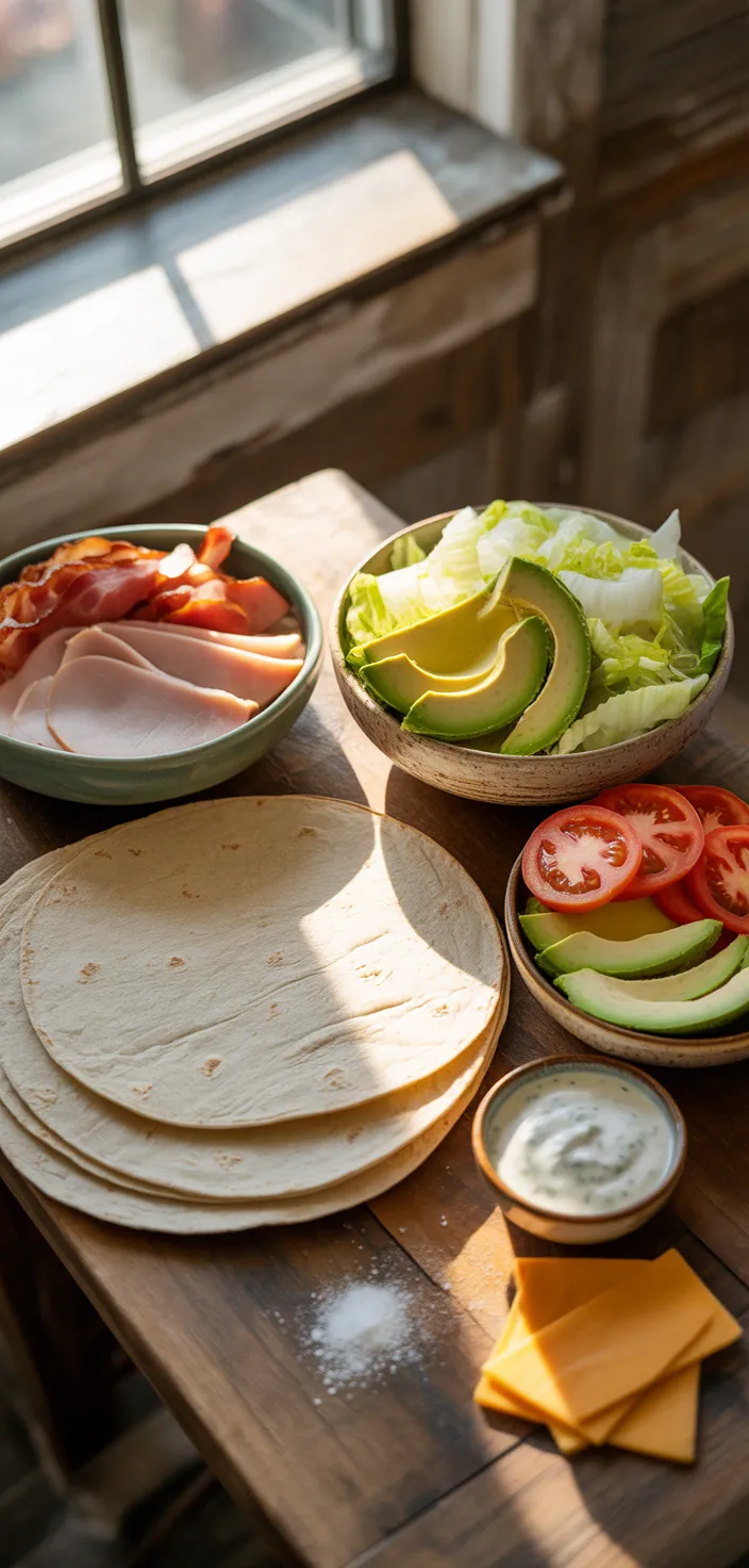 Ingredients photo for California Turkey Club Wraps Recipe