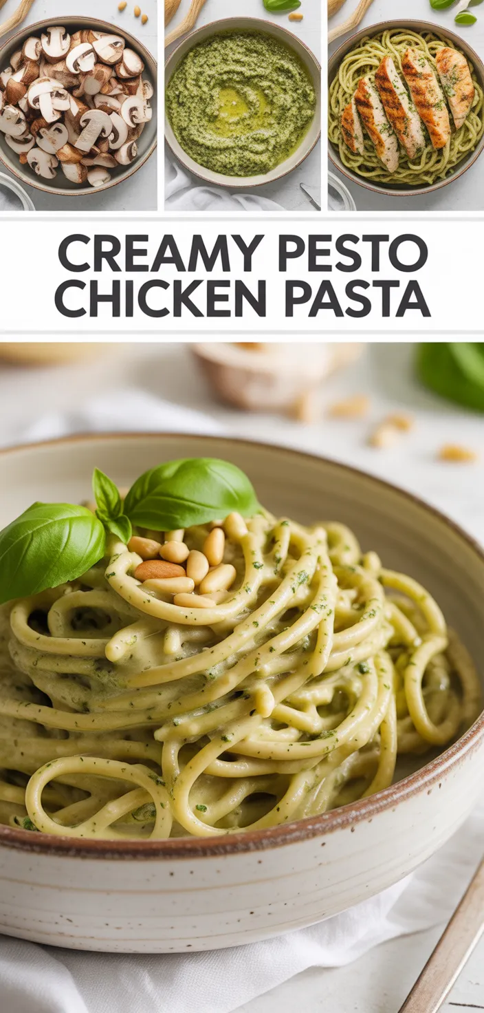 A photo of Chicken Pesto Pasta In Creamy White Wine Sauce Recipe