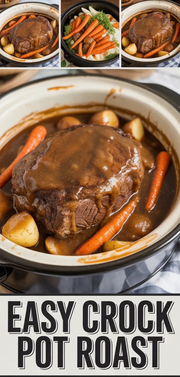 A photo of Easy Crock Pot Pot Roast (with Gravy!) Recipe