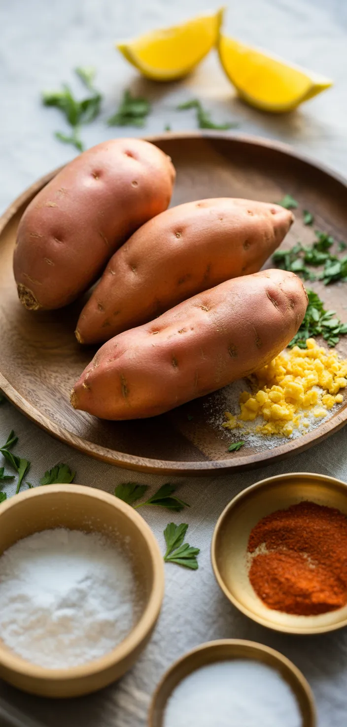 Ingredients photo for Crispy Roasted Sweet Potatoes Recipe
