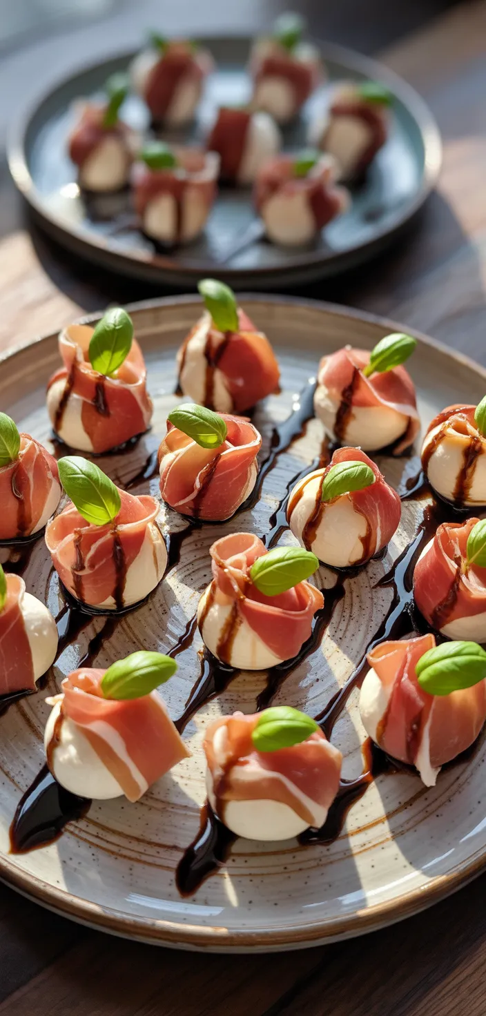 Ingredients photo for Prosciutto Wrapped Mozzarella Bites Recipe