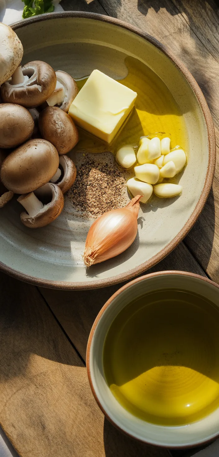 Ingredients photo for Sauteed Mushrooms With Garlic Recipe