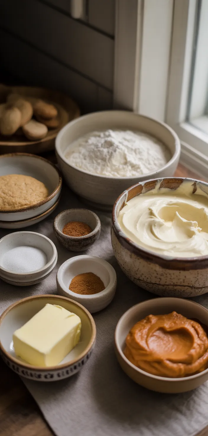 Ingredients photo for Soft Pumpkin Cookies With Cream Cheese Frosting Recipe