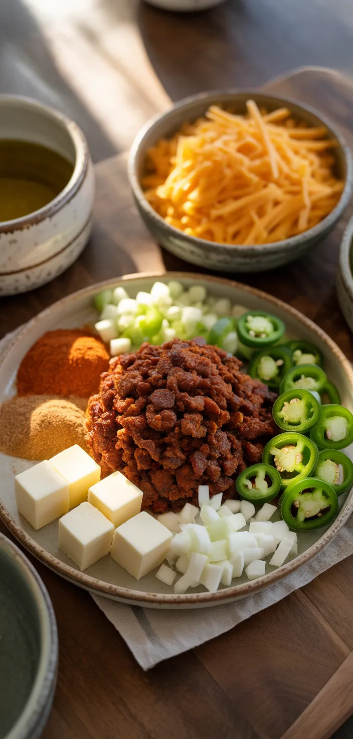 Ingredients photo for The BEST Queso Soup (easy Keto Soup Recipe)