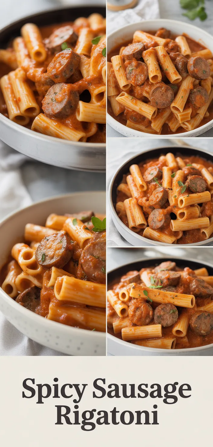 A photo of Italian Sausage Rigatoni With Spicy Cream Sauce Recipe